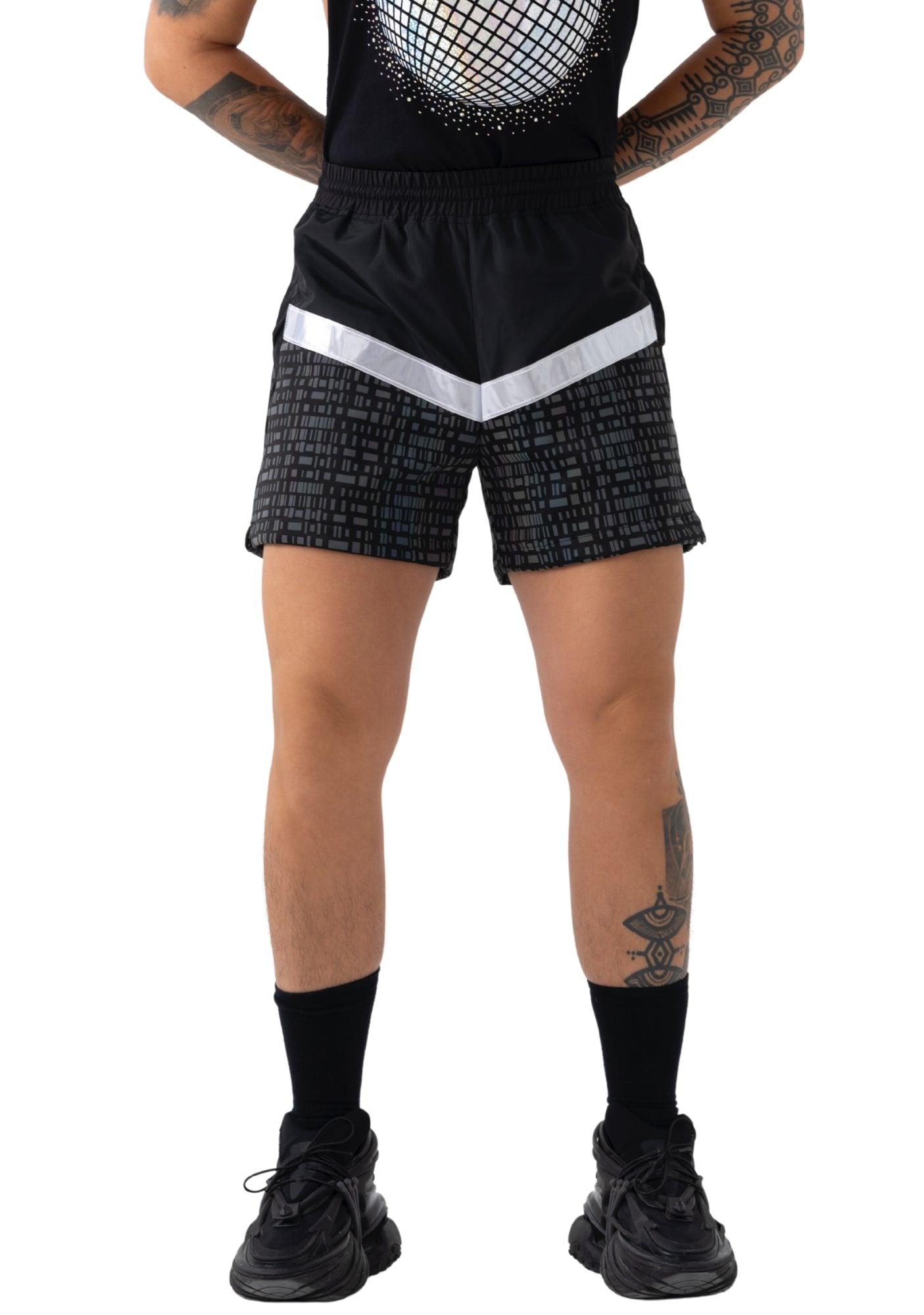 Reflective Patchwork Men Shorts