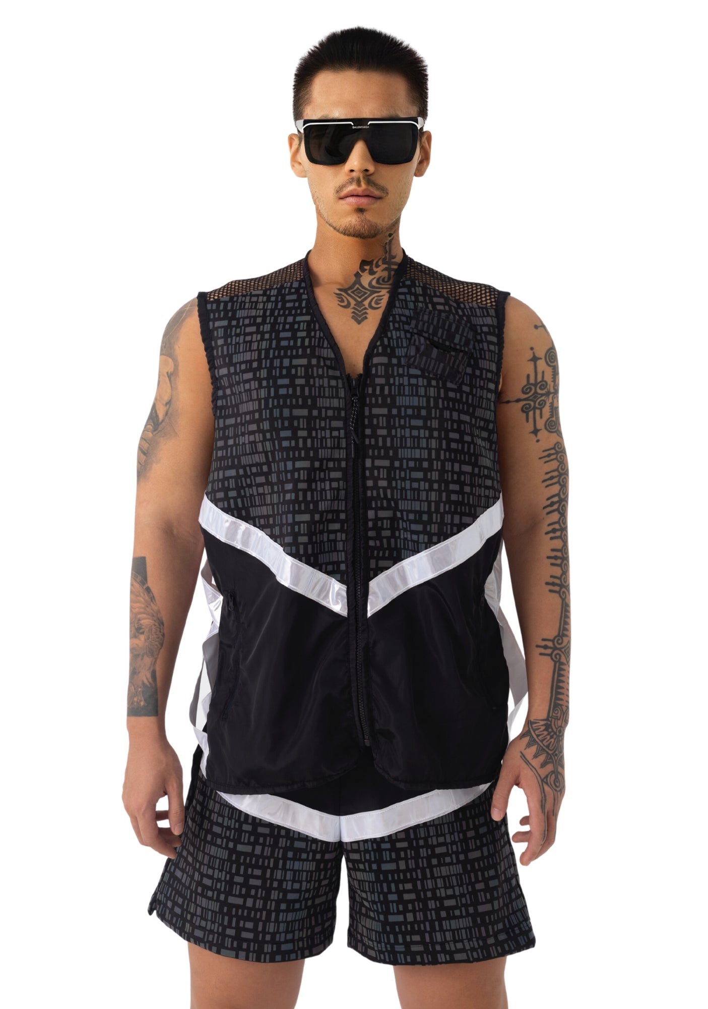 Reflective Fishnet Men Vest