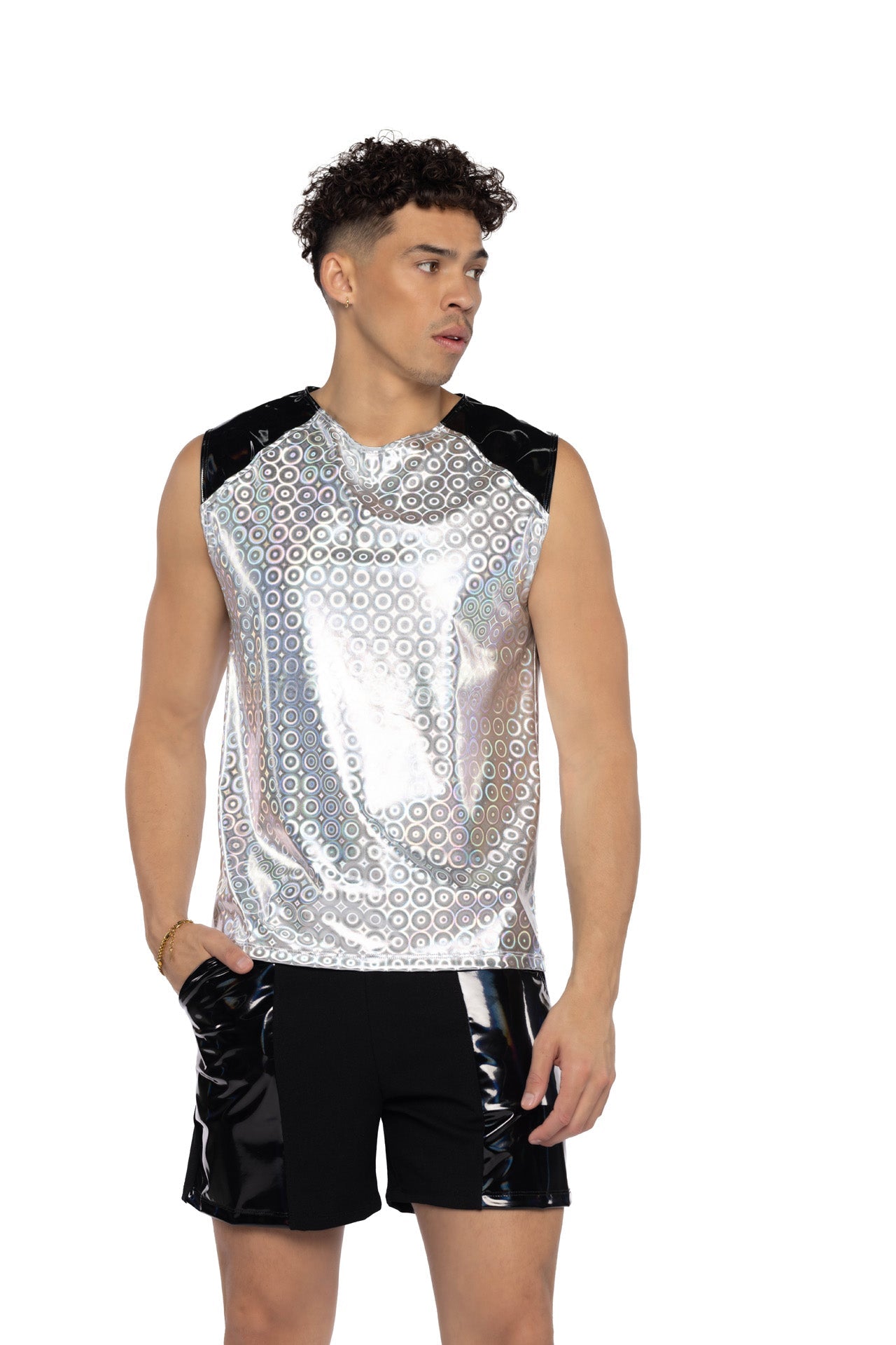 JR156 -Two-Tone Men's Sleeveless Shirt