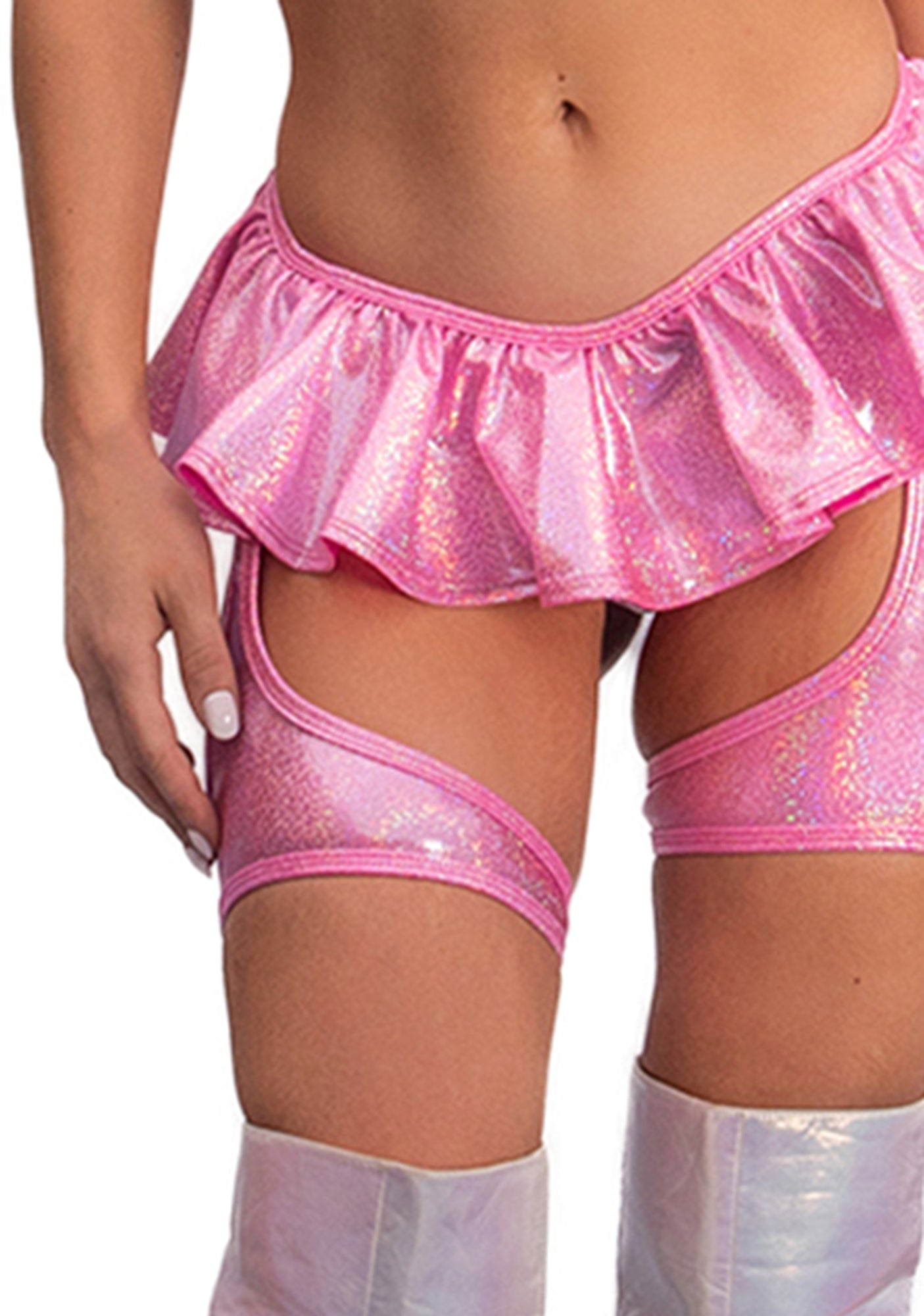 Holo Ruffle Shorts - Only Rave