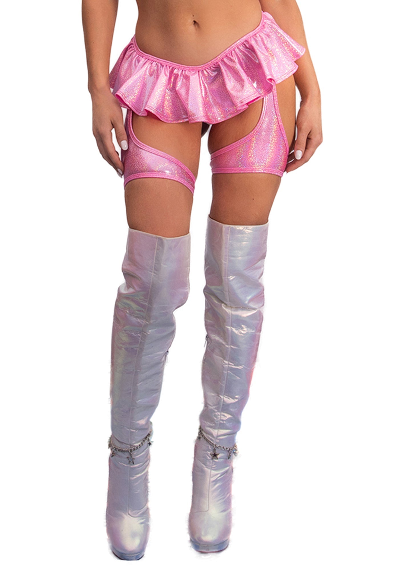 Holo Ruffle Shorts - Only Rave