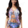 Lavender Sequin Round Crop Top Bra Chain - Only Rave