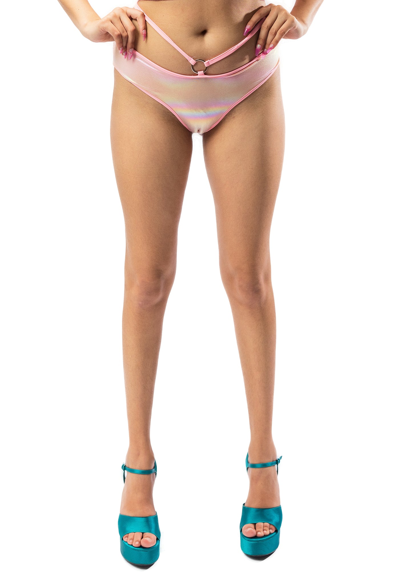 Rose Sparkle Holographic Ring Shorts - Only Rave